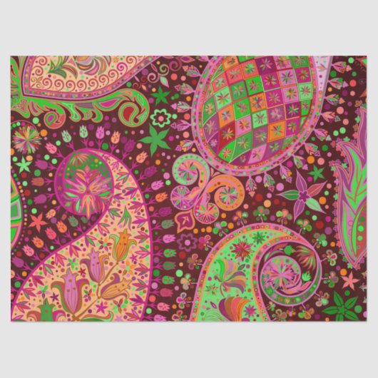 Hippy Peace Retro Hand Colorful Boho Tissuepapier (Voorkant)