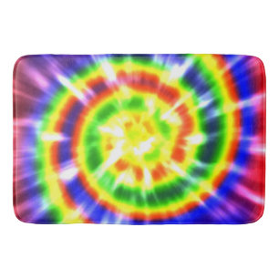 Hippy Peace Retro Tie Dye Colorful Boho Badmat