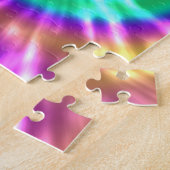 Hippy Peace Retro Tie Dye Colorful Boho Legpuzzel (Zijkant)