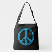 Hippy Peace Sign Retro Boho Crossbody Tas (Achterkant)
