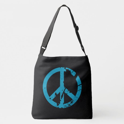 Hippy Peace Sign Retro Boho Crossbody Tas (Achterkant)