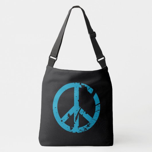 Hippy Peace Sign Retro Boho Crossbody Tas (Voorkant)