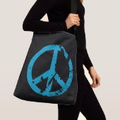 Hippy Peace Sign Retro Boho Crossbody Tas (Dichtbij)