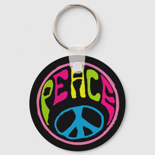 Hippy Peace Sign Sleutelhanger (Voorkant)