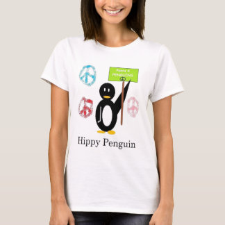 Hippy Penguin dubbel ontwerp T-shirt