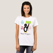 Hippy Penguin dubbel ontwerp T-shirt (Voorkant volledig)