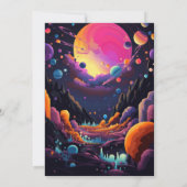 Hippy Psychedelic 70s 60s bruiloft uitnodiging (Achterkant)