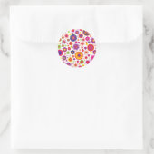 Hippy Rainbow Flowers Ronde Sticker (Tas)