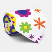 Hippy Rainbow Flowers Stropdas (Opgerold)