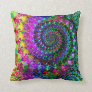 Hippy Rainbow Fractal Art Pattern Kussen