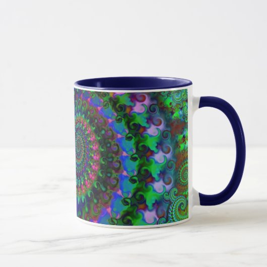 Hippy Rainbow Fractal Pattern Mok (Rechts)