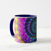 Hippy Rainbow Fractal Pattern Mok (Voorkant links)