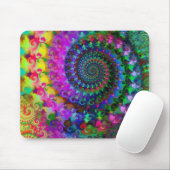 Hippy Rainbow Fractal Pattern Muismat (Met muis)