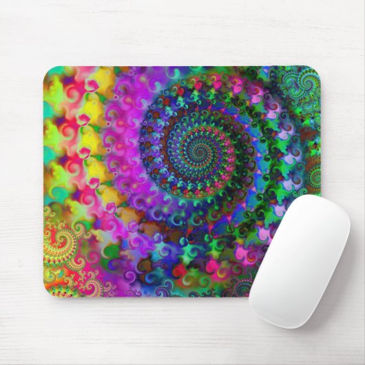 Hippy Rainbow Fractal Pattern Muismat (Met muis)