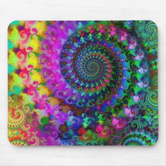 Hippy Rainbow Fractal Pattern Muismat (Voorkant)