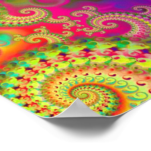 Hippy Rainbow Fractal Pattern Poster (Hoek)