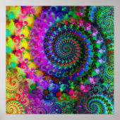 Hippy Rainbow Fractal Pattern Poster (Voorkant)