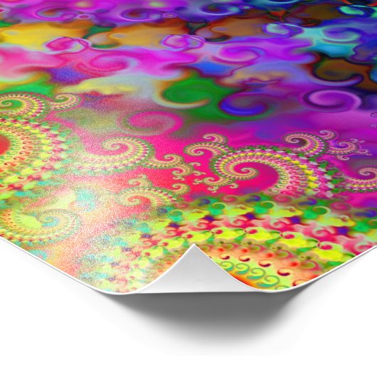 Hippy Rainbow Fractal Pattern Poster (Hoek)