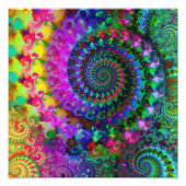 Hippy Rainbow Fractal Pattern Poster (Voorkant)