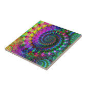 Hippy Rainbow Fractal Pattern Tegeltje (Zijkant)