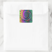 Hippy Rainbow Fractal Pattern Vierkante Sticker (Tas)