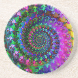 Hippy Rainbow Fractal Pattern Zandsteen Onderzetter
