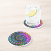 Hippy Rainbow Fractal Pattern Zandsteen Onderzetter (Zijkant)