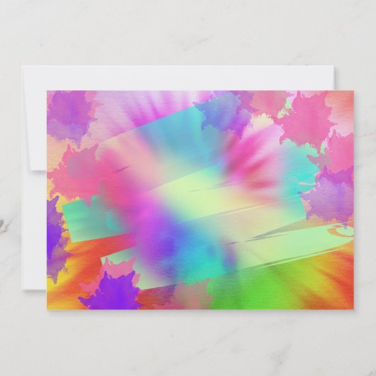 Hippy rainbow Retro verjaardagsfeestje Kaart (Achterkant)