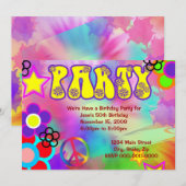 Hippy rainbow Retro verjaardagsfeestje Kaart (Voorkant / Achterkant)