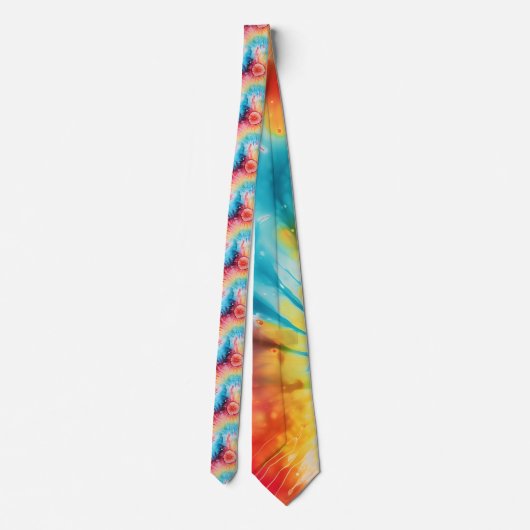 Hippy Retro 1960s regenboog Stropdas-kleurstof Stropdas (Achterkant)