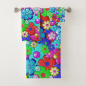 Hippy retro florale kunst bad handdoek (Insitu)