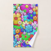 Hippy retro florale kunst bad handdoek (Handdoek)