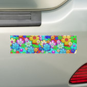 Hippy retro florale kunst bumpersticker (Op auto)