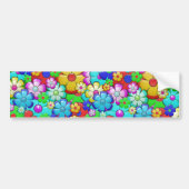 Hippy retro florale kunst bumpersticker (Voorkant)