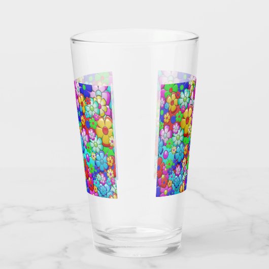 Hippy retro florale kunst glas (Rechts)