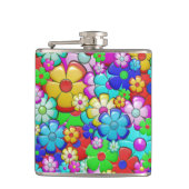 Hippy retro florale kunst heupfles (Voorkant)