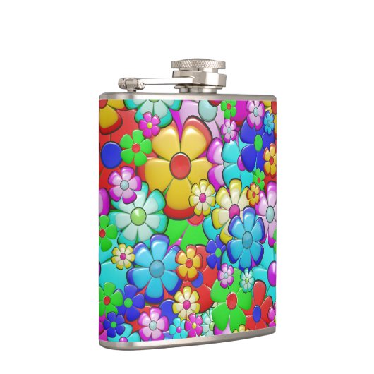 Hippy retro florale kunst heupfles (Rechts)