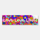 Hippy Retro Flowers Bumpersticker (Voorkant)