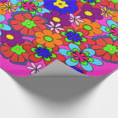 Hippy Retro Flowers Cadeaupapier (Hoek)