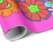 Hippy Retro Flowers Cadeaupapier (Rol Hoek)