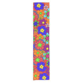 Hippy Retro Flowers Korte Tafelloper (Voorkant)