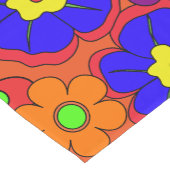 Hippy Retro Flowers Korte Tafelloper (Hoek)