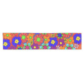 Hippy Retro Flowers Korte Tafelloper (Horizontaal)