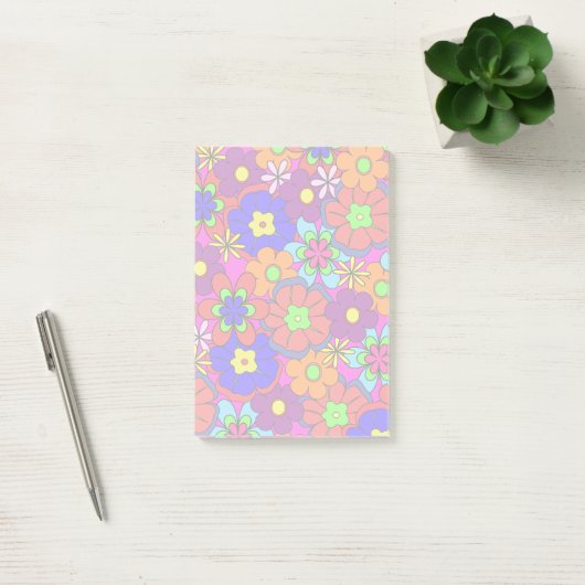 Hippy Retro Flowers Post-it® Notes (Kantoor)