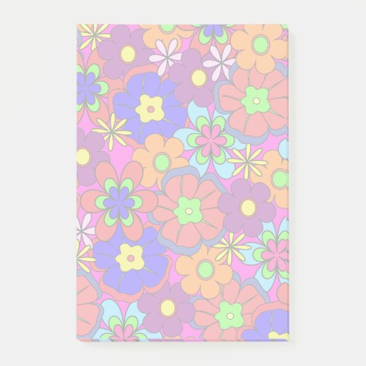 Hippy Retro Flowers Post-it® Notes (Voorkant)