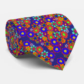 Hippy Retro Flowers Stropdas (Opgerold)