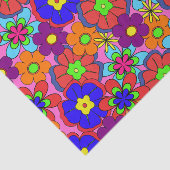 Hippy Retro Flowers Tissuepapier (Detail)