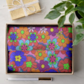 Hippy Retro Flowers Tissuepapier (Geschenk)