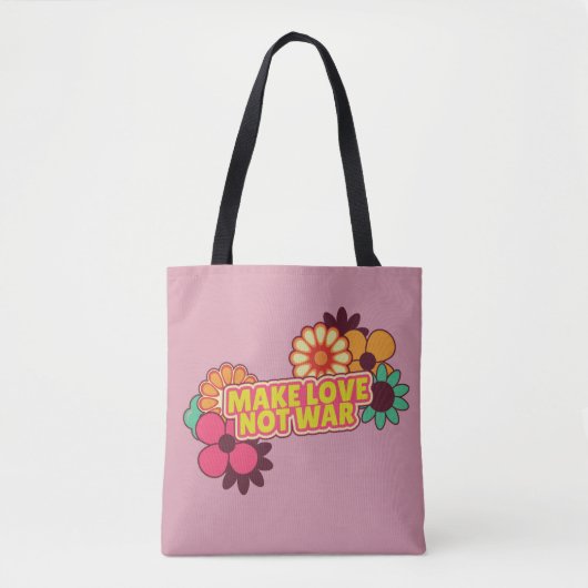 Hippy Retro maakt liefde geen oorlog Tote Bag (Voorkant)