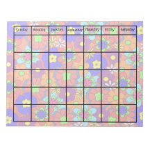 Hippy Retro Mod Flower Blank Agenda